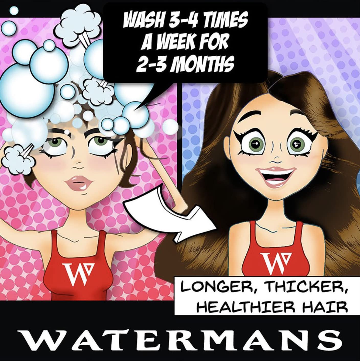 Watermans Grow Me Shampoo & Condition Me Conditioner Hair Growth Set, 8.45 fl.oz / 250ml each