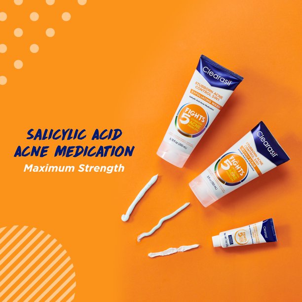Clearasil Stubborn Acne Control 5-IN-1 Exfoliating Wash with Salicylic Acid Acne Medication, 6.78 fl.oz / 200 ml