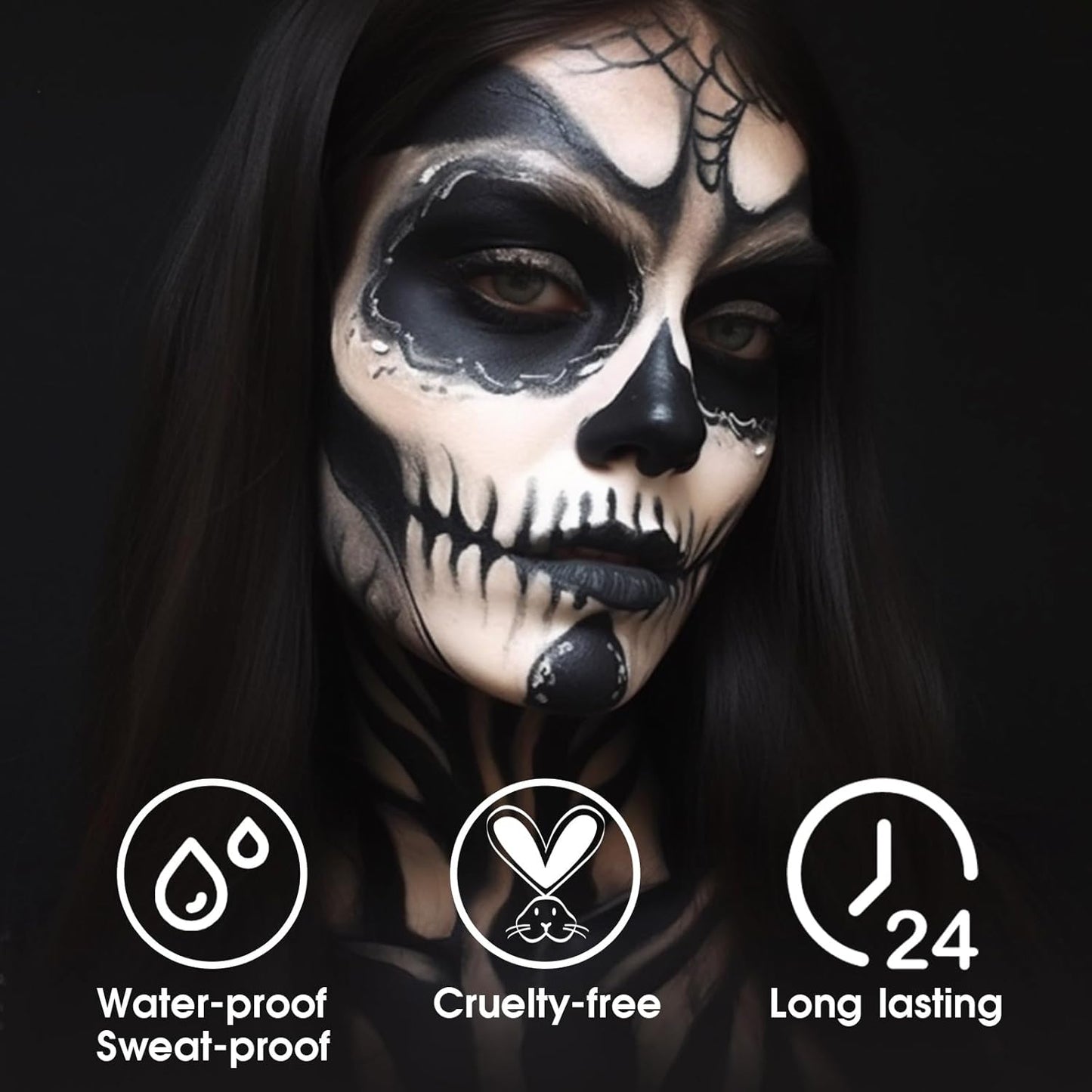 Badcolor Face and Body Paint Stick, 01 Black, 3 g / 0.10 oz.