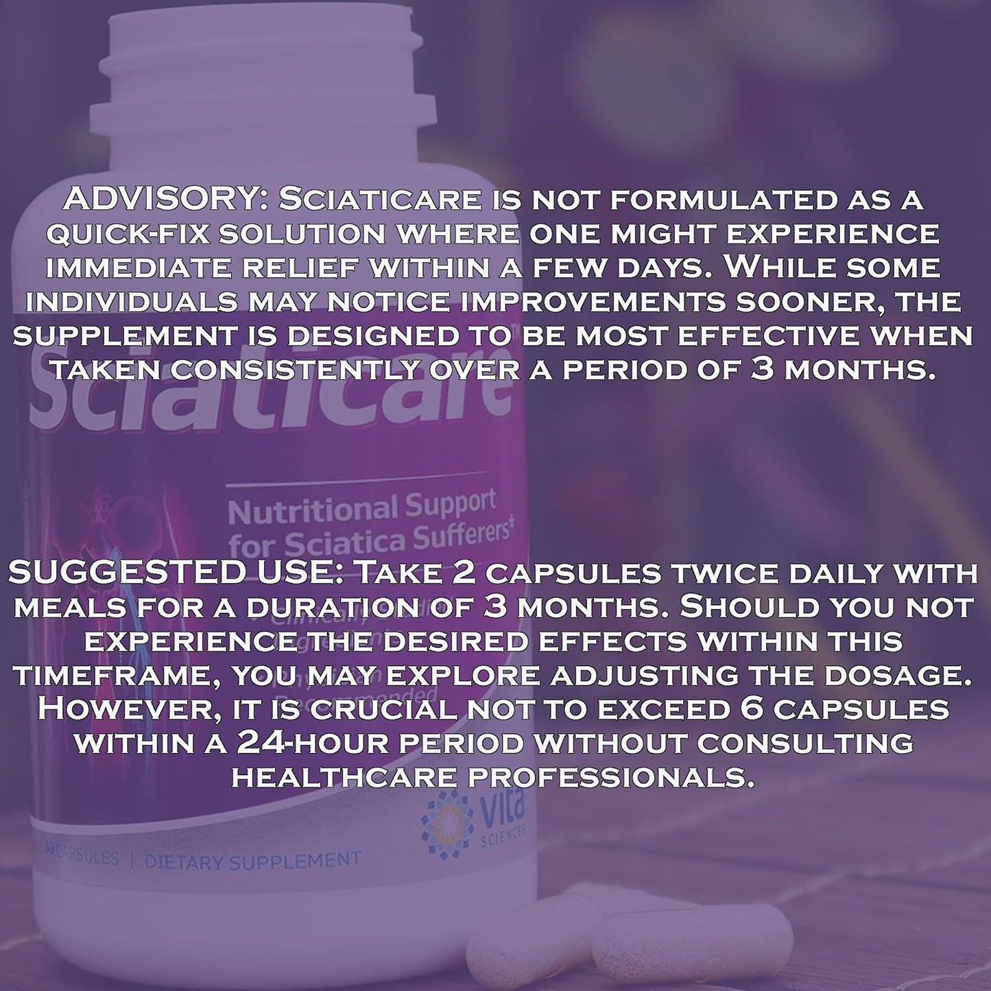 Vita Science Sciaticare Nutritional Support For Sciatic Nerver Health 60 Capsules