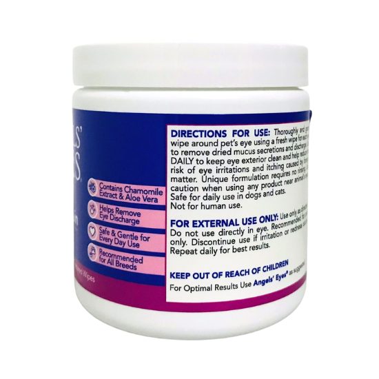 Angels' Eyes Gentle Tear Stain Wipes for Dogs and Cats, 100 Presoaked Textured Wipes