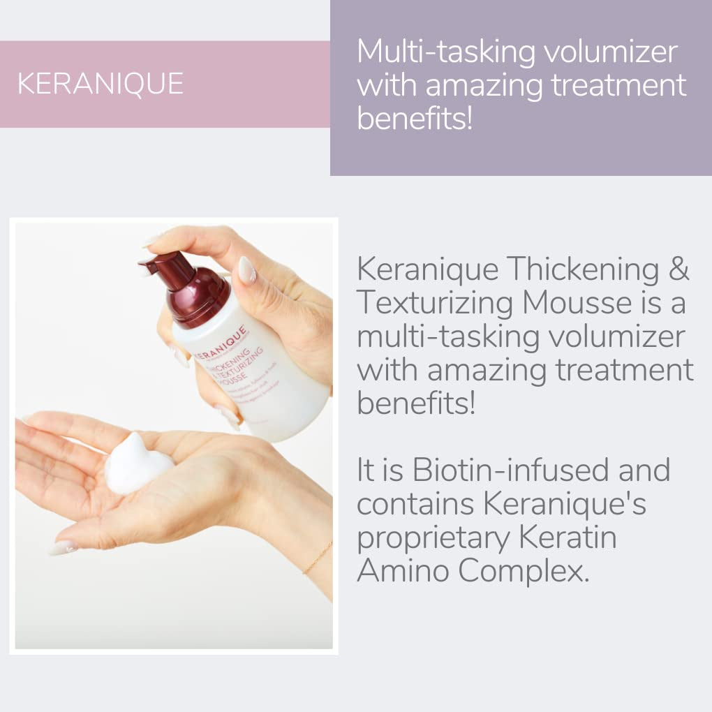 Keranique The Women's Hair Growth Experts Thickening and Texturing Mousse 3.4 Oz