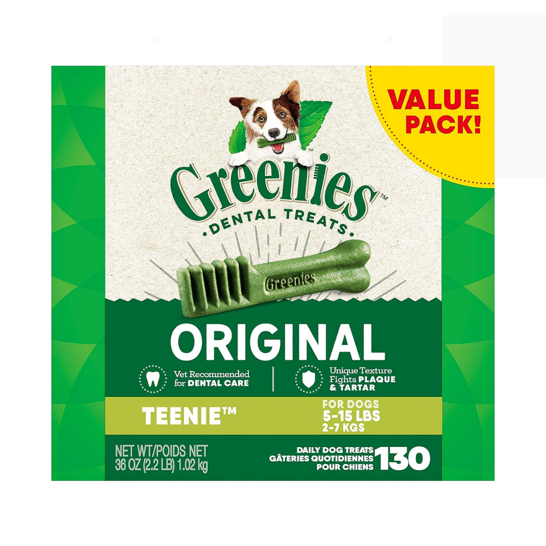 Greenies Dental Treats Original Teenie, 130 Daily Dog Treats