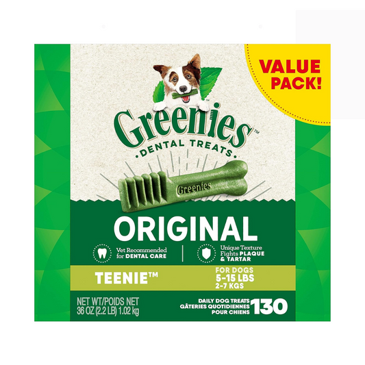 Greenies Dental Treats Original Teenie, 130 Daily Dog Treats