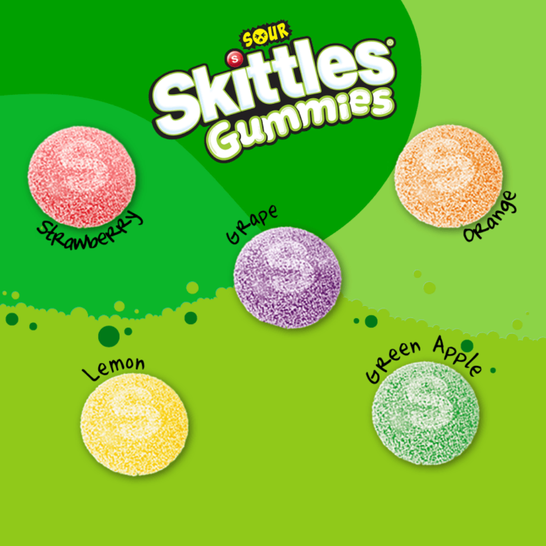 Skittles Sour Gummy Candy, 3 oz / 85 g