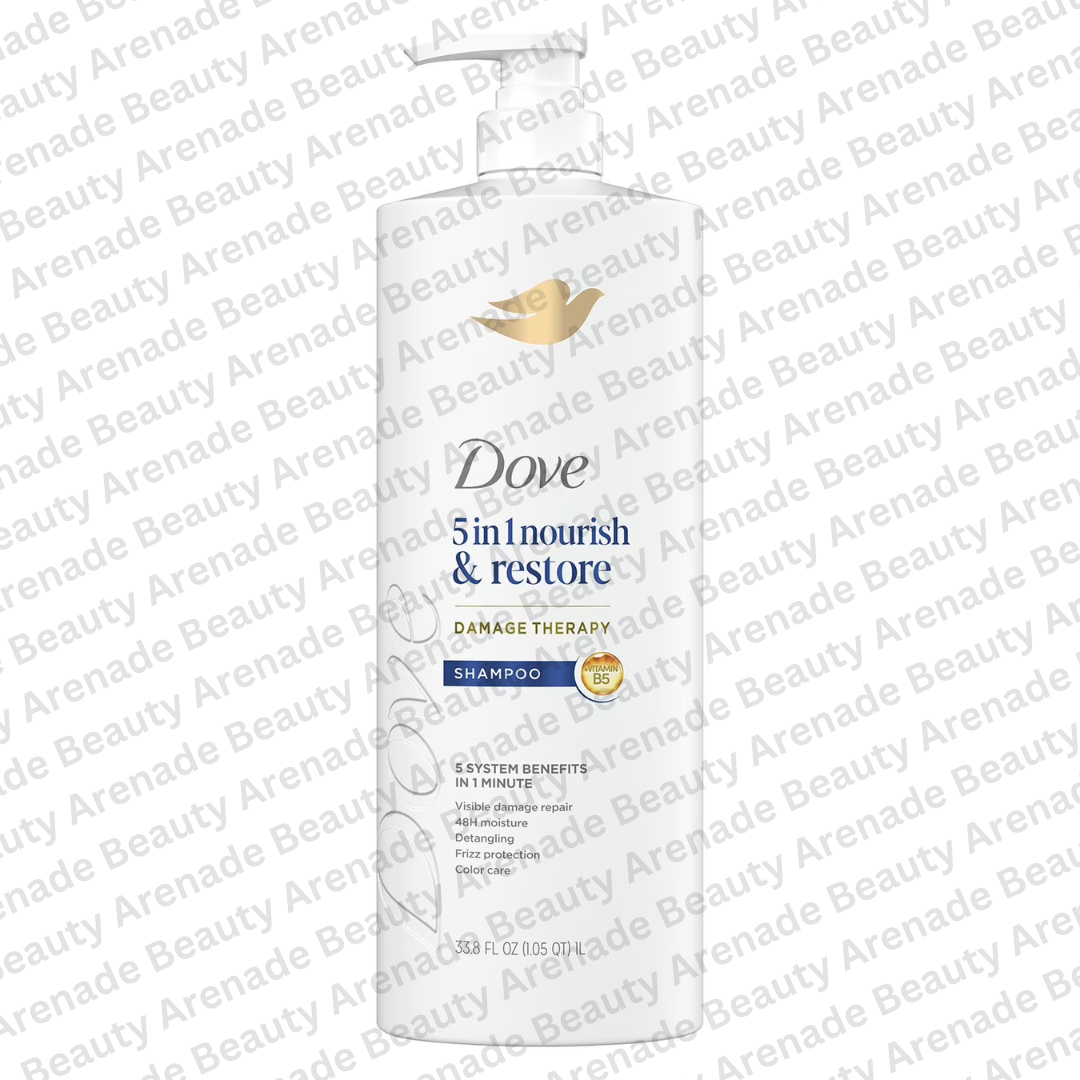 Dove 5 in 1 Nourish & Restore Damage Therapy Shampoo, 1 L / 33.8 fl. oz.