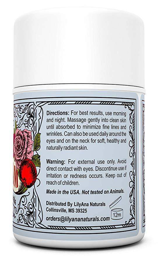 LilyAna Naturals Face Cream Moisturizer, Natural Anti Aging Skin Care 1.7 oz (48 g)