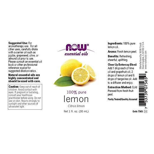 NOW Essential Oil, 100% Pure 30ml (Lemon)
