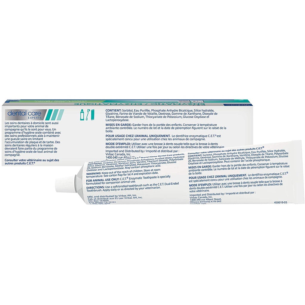 Virbac C.E.T Enzymatic Toothpaste for Dogs, Vanilla Mint Flavor, 2.5 oz. / 70g