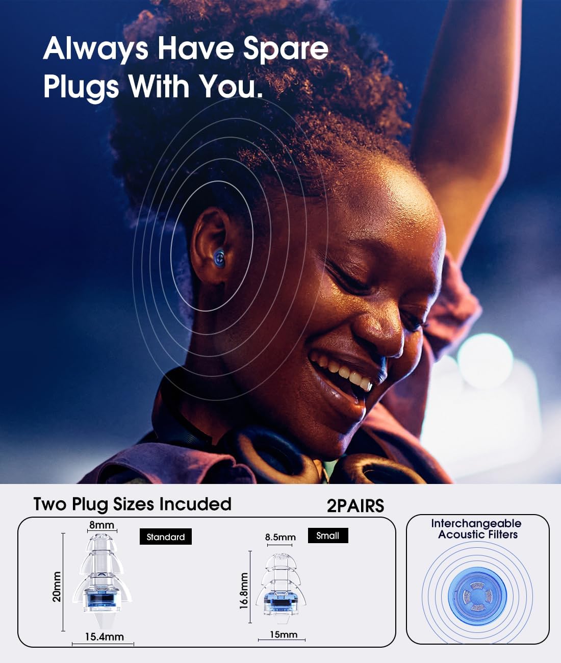 Hearprotek High Fidelity Music Earplugs 2 Pairs