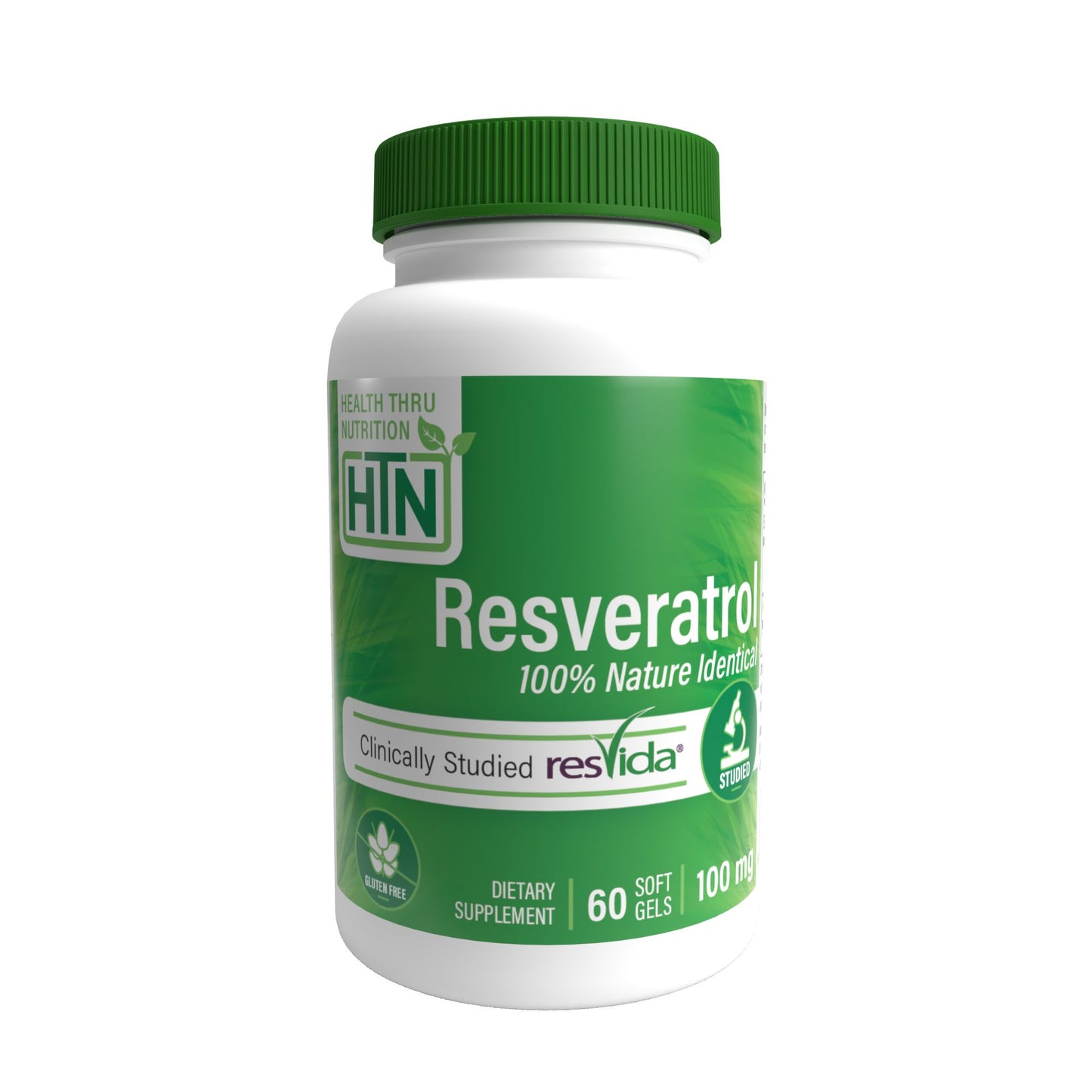 Health Thru Nutrition Resveratrol (ResVida™) 100% Nature Identical 100mg 60 Softgels