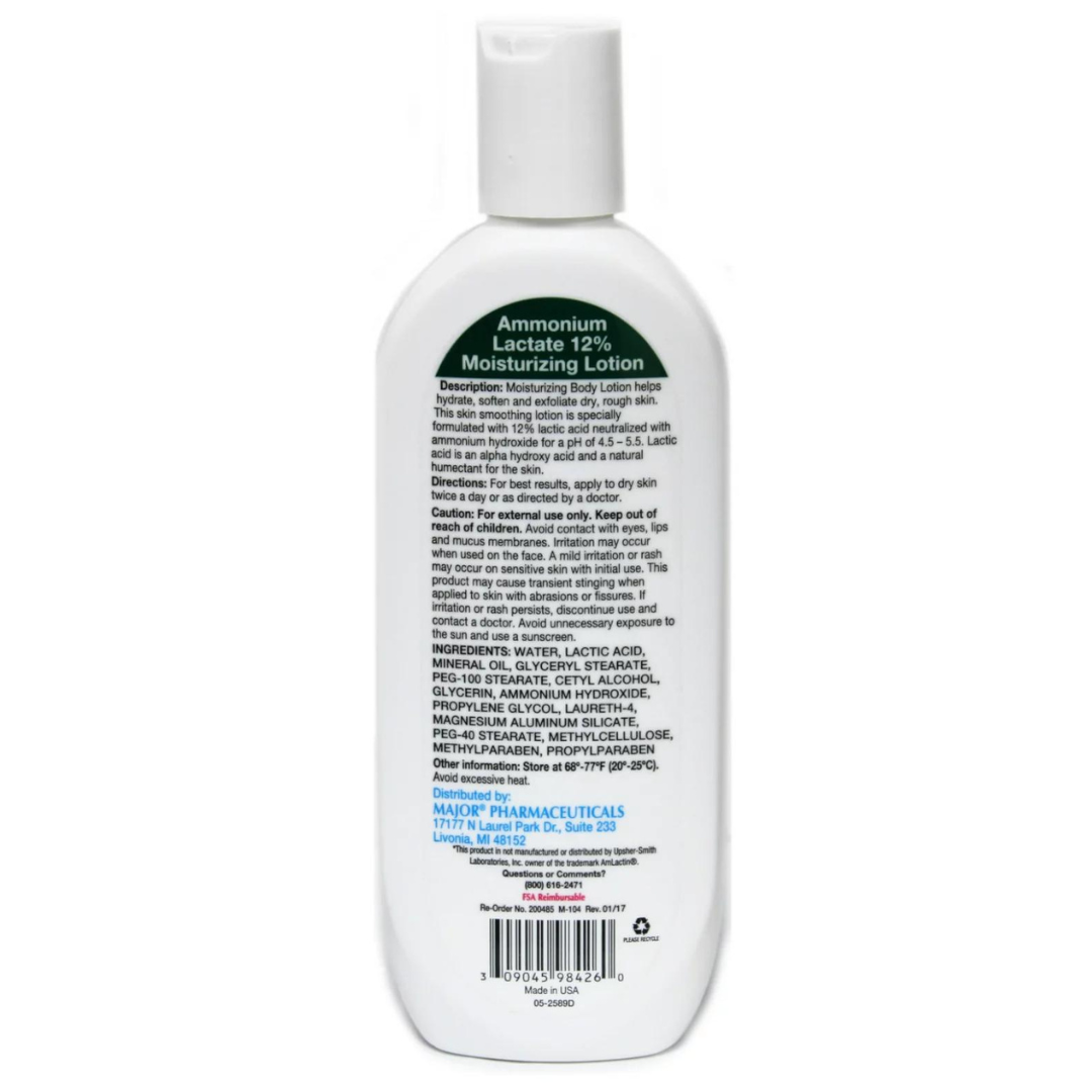Major Ammonium Lactate 12% Moisturizing Lotion Fragrance Free 226g/8oz