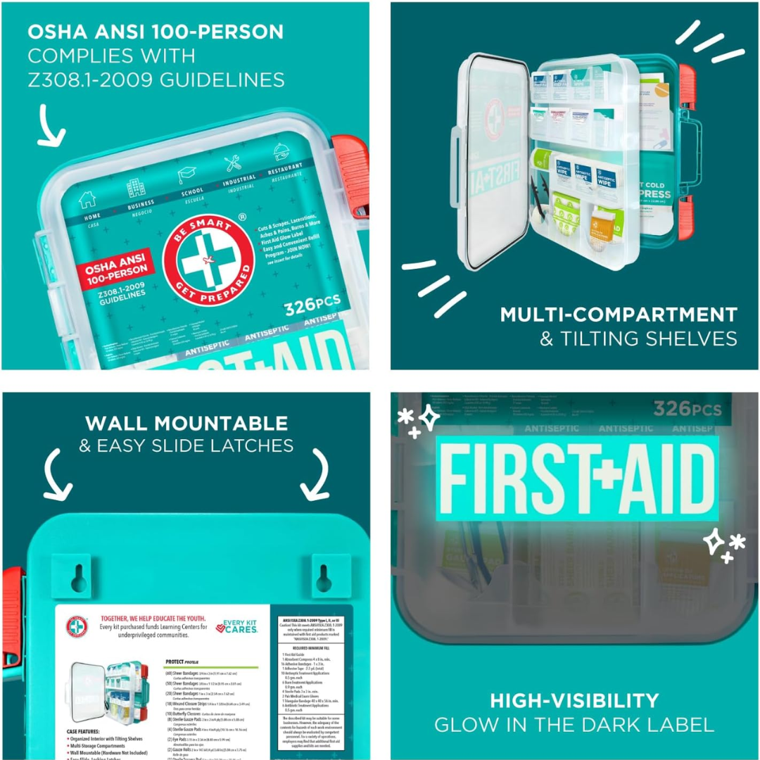 Be Smart Get Prepared First Aid Kit, 326 Pcs