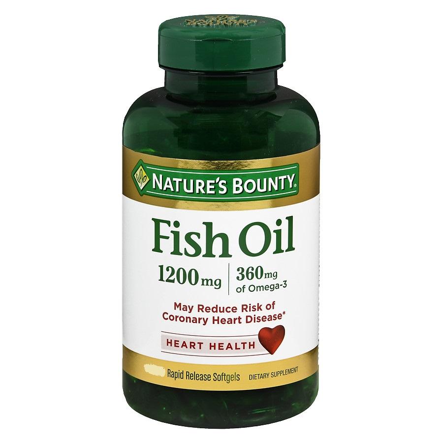 Nature's Bounty Fish Oil 1200 mg, 360 mg of Omega-3 Heart Health 120 Rapid Release Softgels