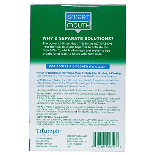 Smart Mouth The Original Activated Dual-Solution Breath Rinse Fresh Mint, Single Packs, 10 Packets