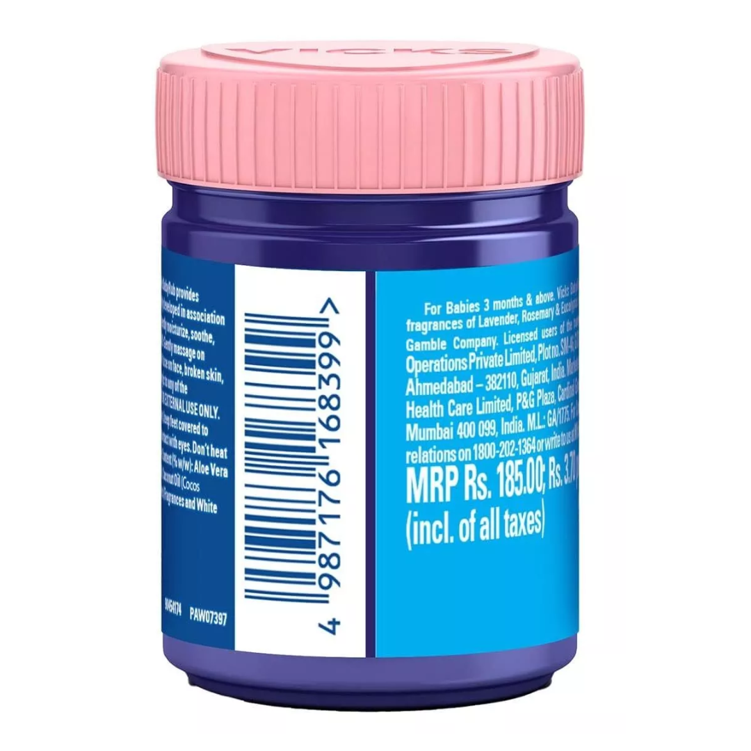Vicks BabyRub Comfort For Babies, Lavande And Rosemary Scent, 50mL