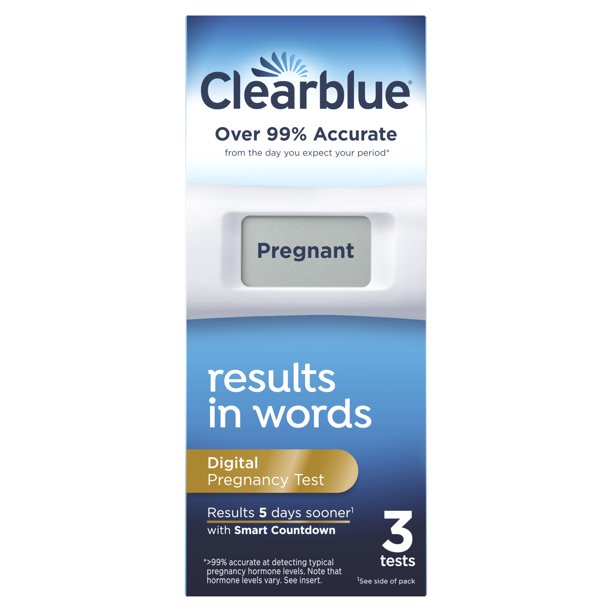 Clearblue Digital Pregnancy Test with Smart Countdown (3 Pregnancy Tests)