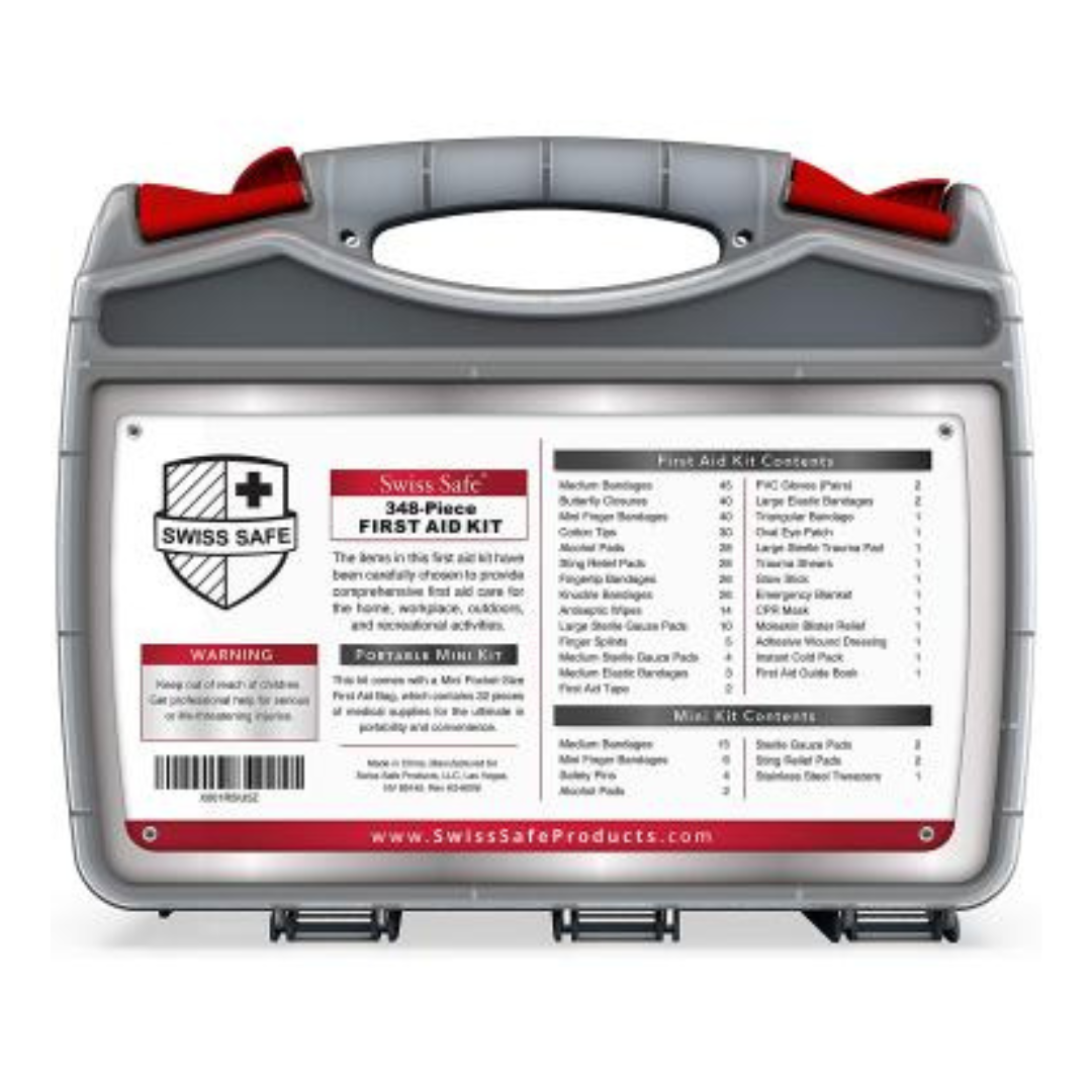 Swiss Safe First Aid Kit All Purpose Large Hardcase 348 Items