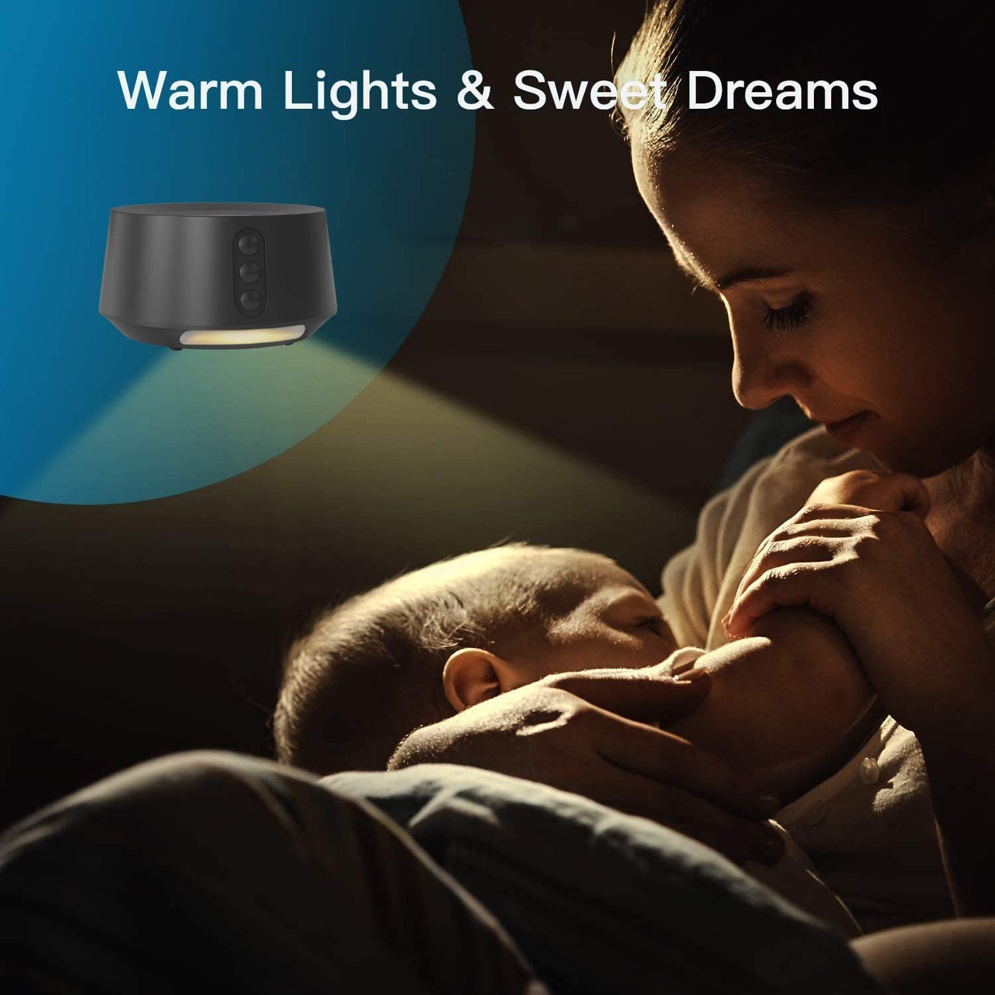 Letsfit White Noise Machine w/ Adjustable Baby Night Light, 14 Sleep Soundtracks, Timer & Memory