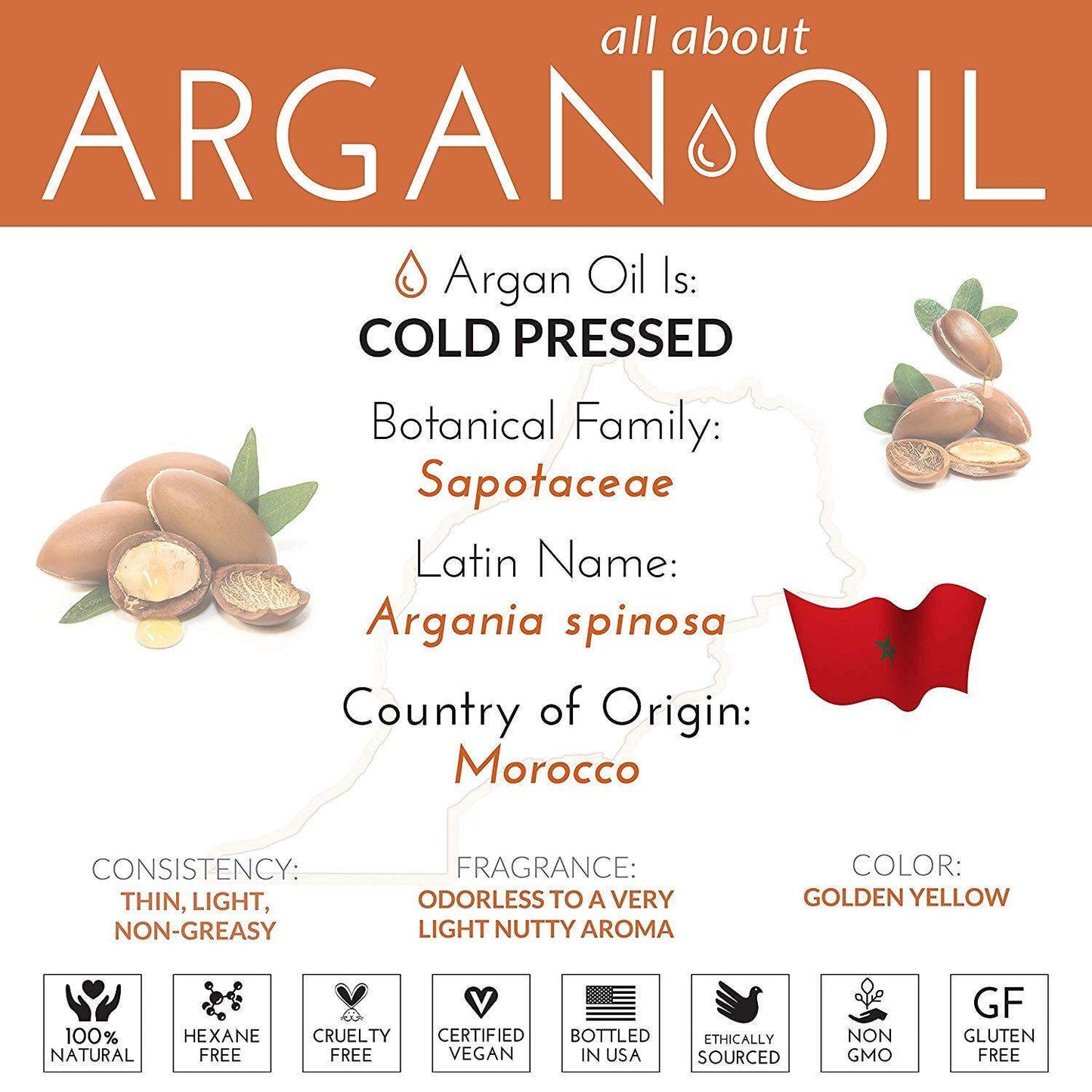 Art Naturals Argan Carrier Oil, Cold-pressed & Vegan, 100% Pure & Natural, 4 fl.oz. 118 ml PACKAGING MAY VARY