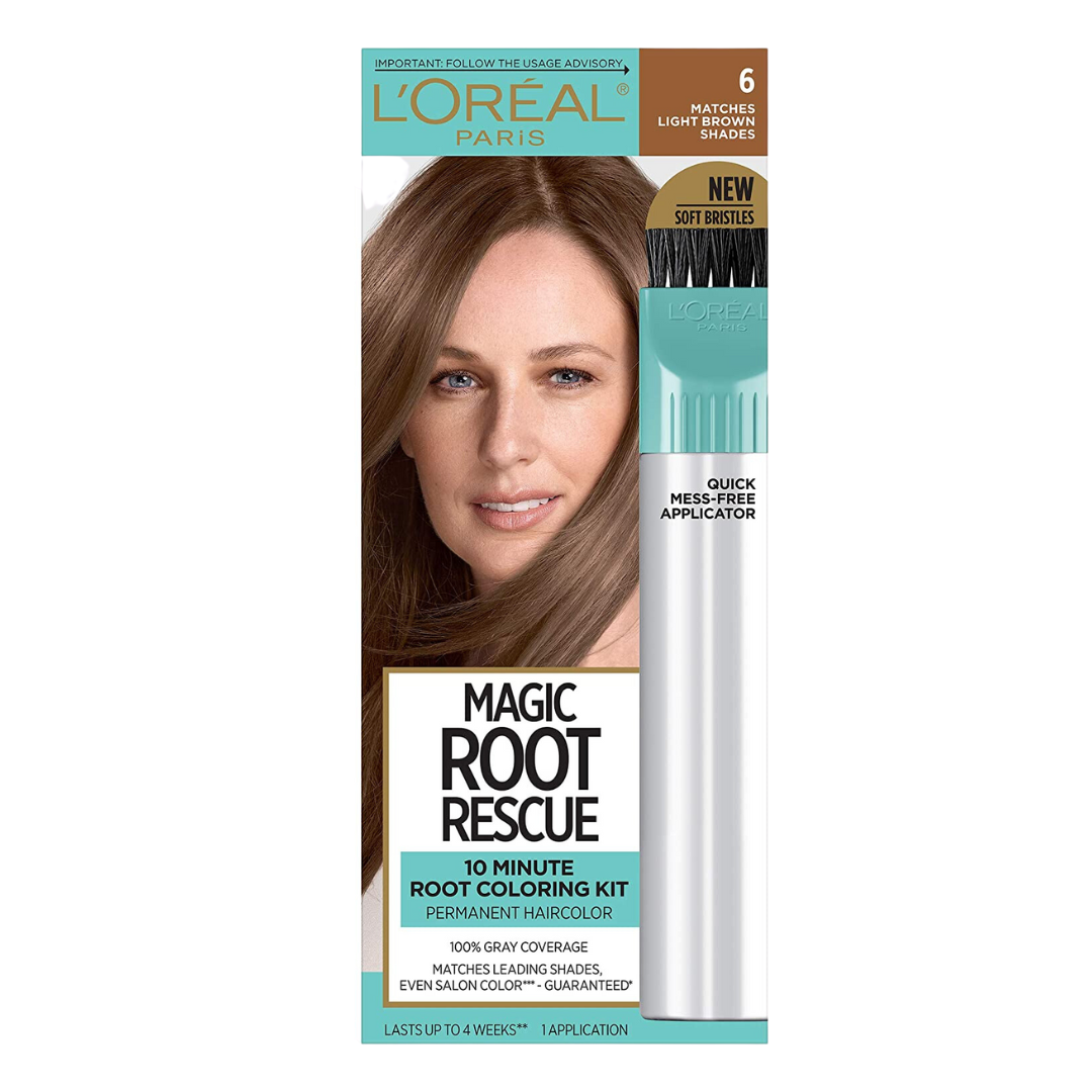 L'Oreal Paris Magic Root Rescue 10 Minute Root Permanent Hair Coloring Kit with Quick Precision Applicator, 100% Gray Coverage