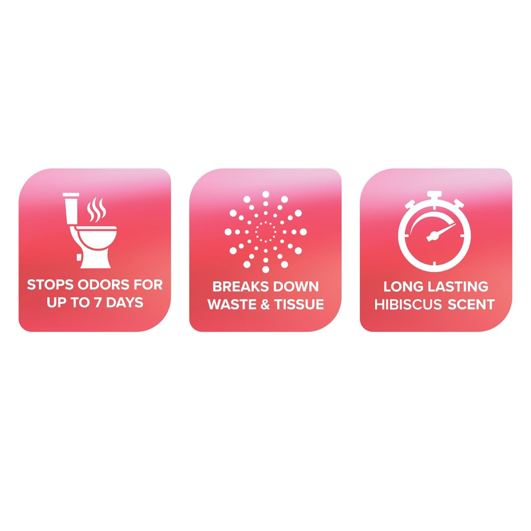 Camco Toilet Drop-Ins TST Max 2x Odor Stopping Hibiscus Breeze, 400 g
