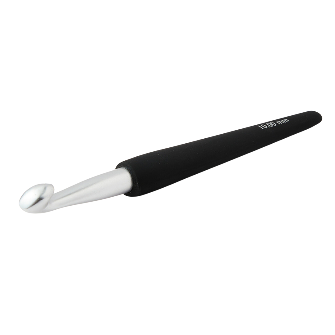 KnitPro Aluminium Silver Hook Single Ended Crochet with Soft Feel Handle