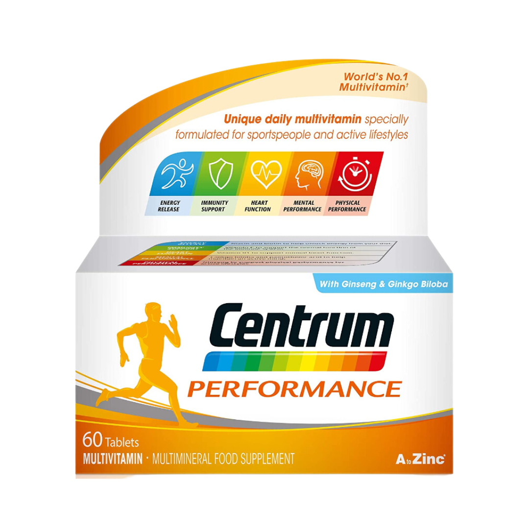 Centrum Performance Daily Multivitamin/Multimineral with Ginseng & Ginkgo Biloba, 60 Tablets