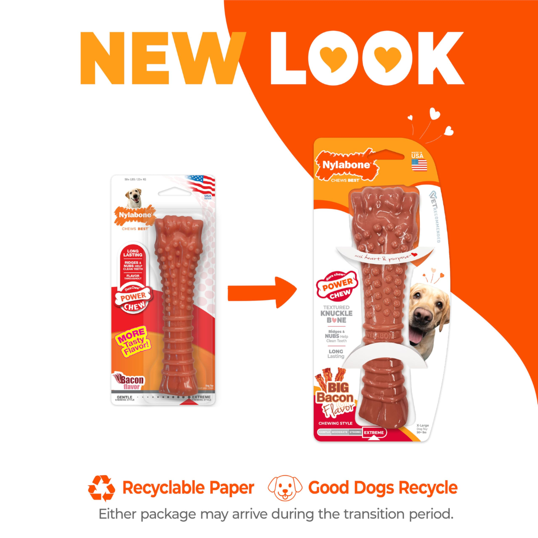 Nylabone Dura Chew Souper Bacon Flavored Bones for 50+ LBS / 23+ kg Large Dogs (NB105P)