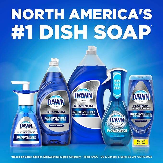 Dawn Ultra Platinum Refresing Rain Scent Dishwashing Liquid 967ml / 32.7 fl oz