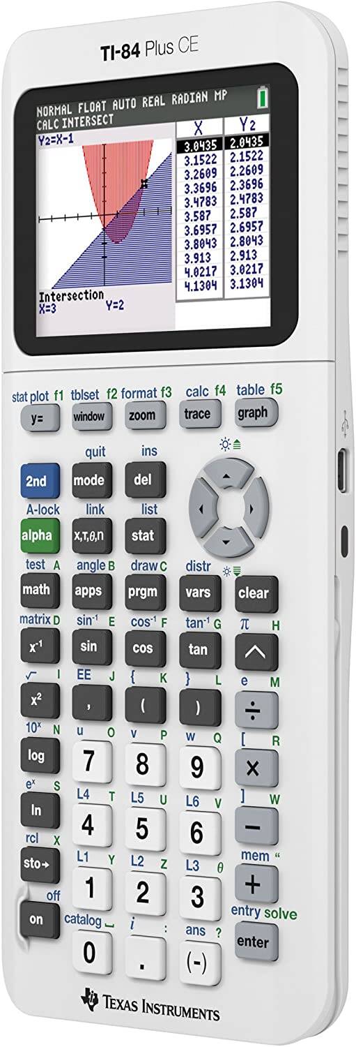 Texas Instruments TI-84 Plus CE Color Graphing Calculator, Bright White