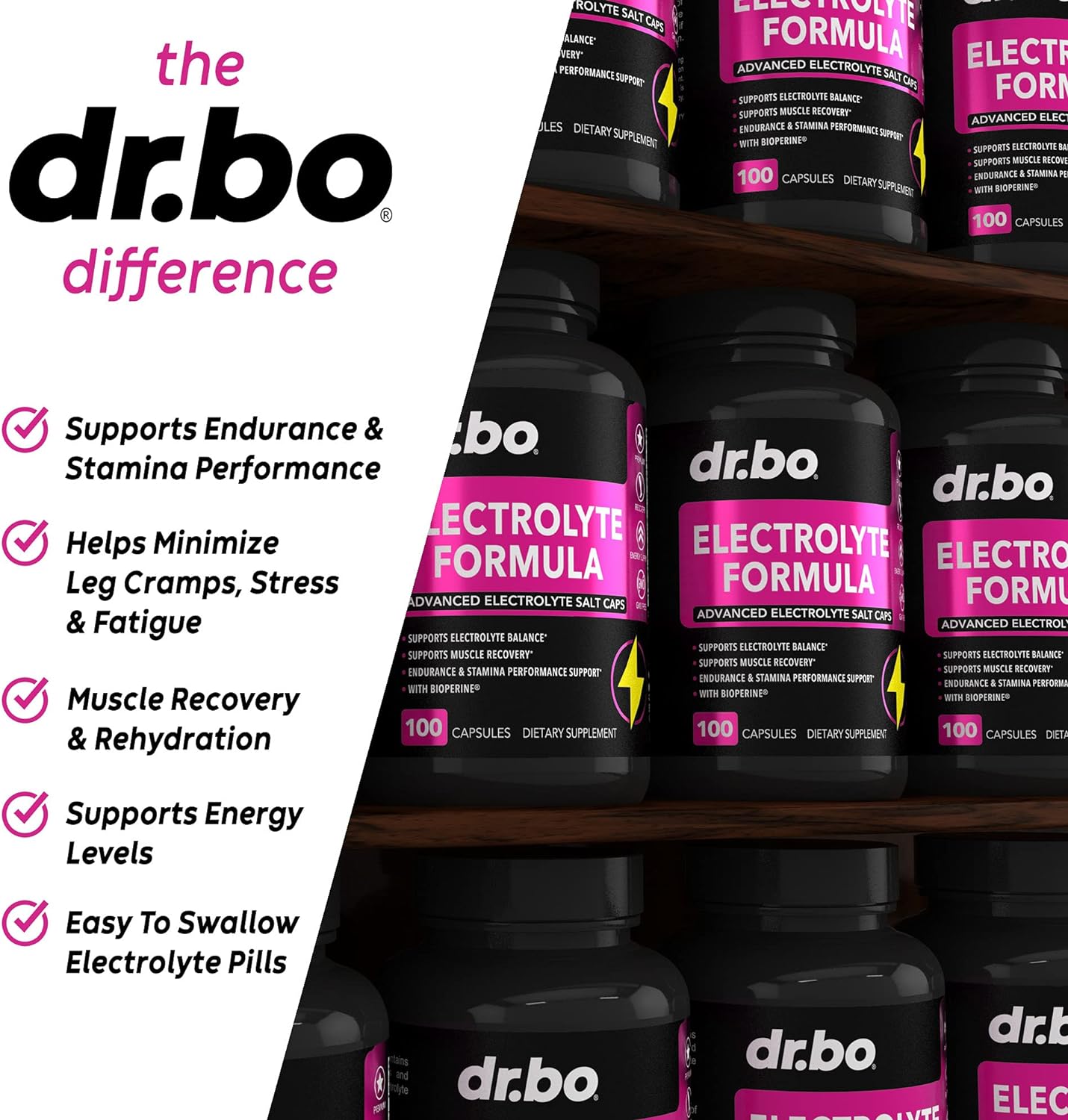 Dr. Bo Electrolyte Formula Advanced Electrolyte Salt Caps (100 Capsules)