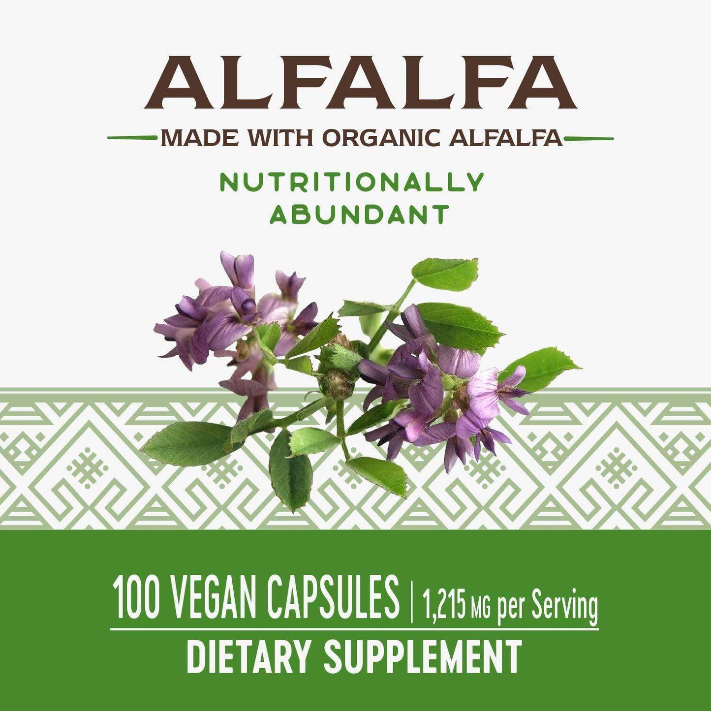 Nature's Way Organic Alfalfa 1,215mg Per Serving, 100 Vegan Capsules