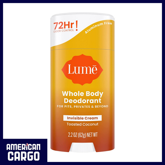 Lume Whole Body Deodorant - Invisible Cream Stick (Toasted Coconut) - 2.2 ounce | 62g