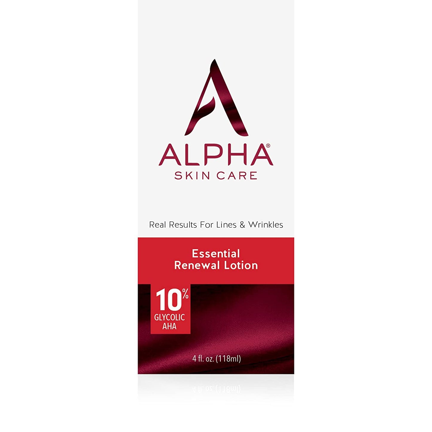 Alpha Skin Care Essential Renewal Lotion 10% Glycolic AHA for Fine Lines & Wrinkles, 4 fl.oz / 118 ml