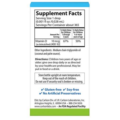 Carlson Kid's Super Daily D3 400 IU 365 drops 0.35 fl oz (10.3 mL)