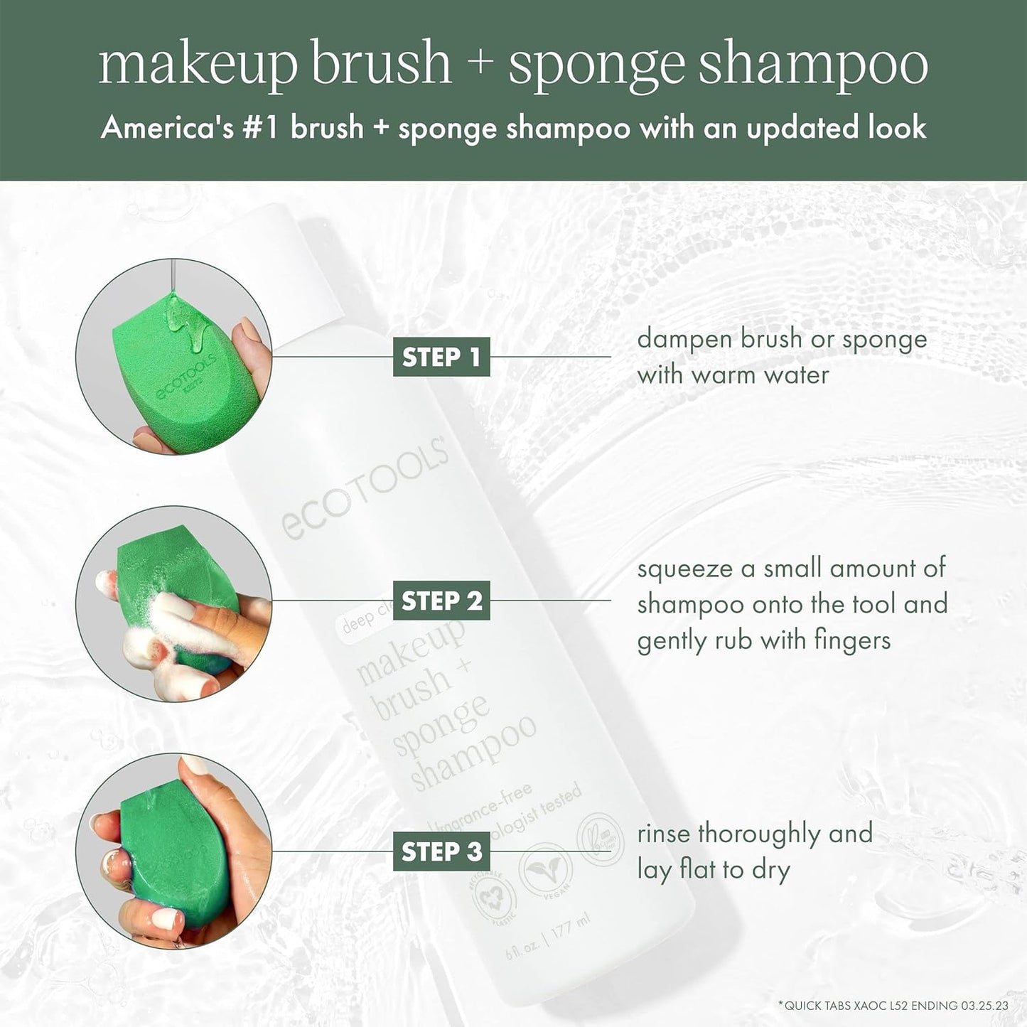 Ecotools Makeup Brush Cleansing Shampoo, 6 fl.oz / 177ml