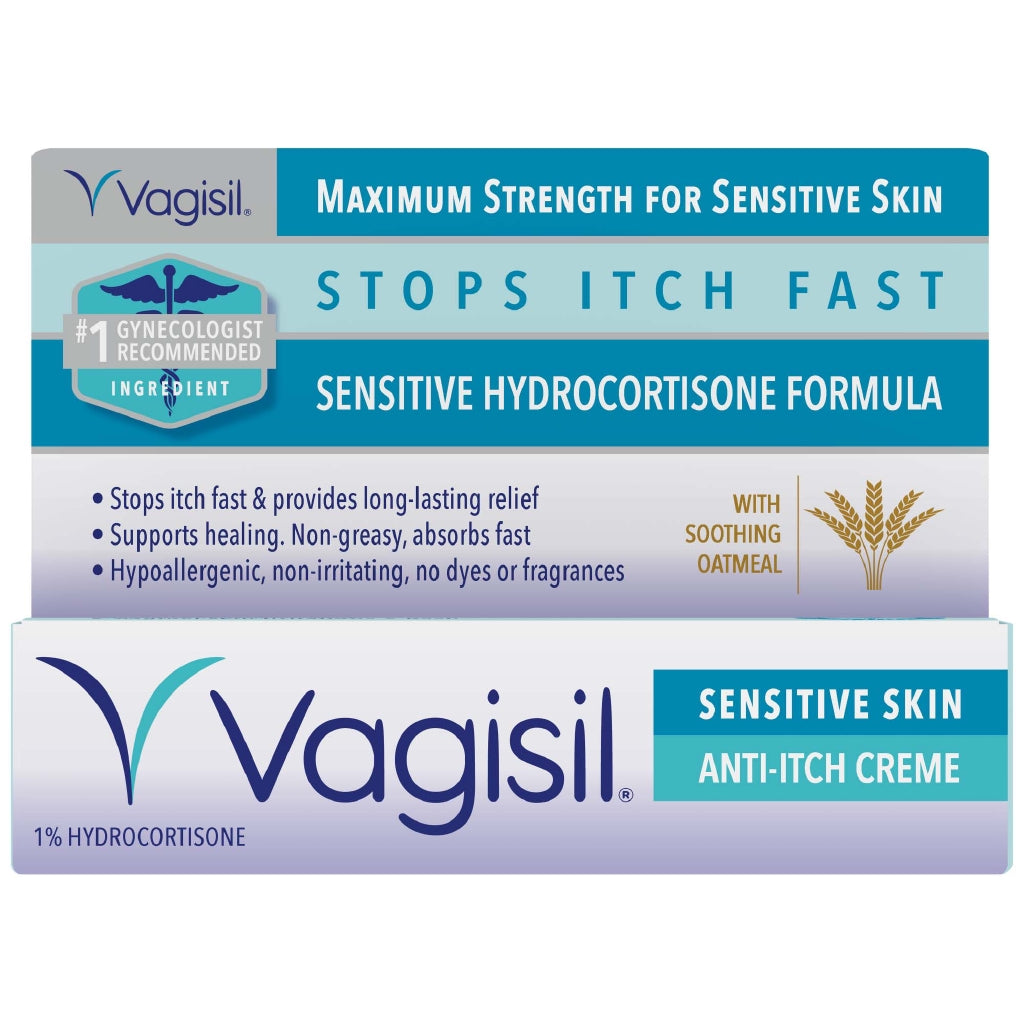 Vagisil Maximum Strength for Sensitive Skin, Anti-Itch V.ginal Cream 1 Ounce (28 g)