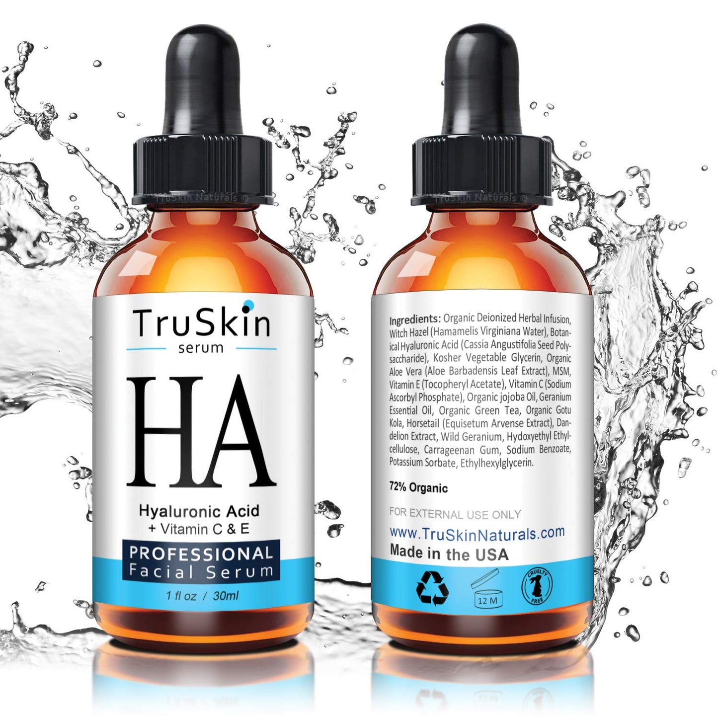 TruSkin HA Hyaluronic Acid Serum with Vitamin C & E 1 fl oz / 30 ml