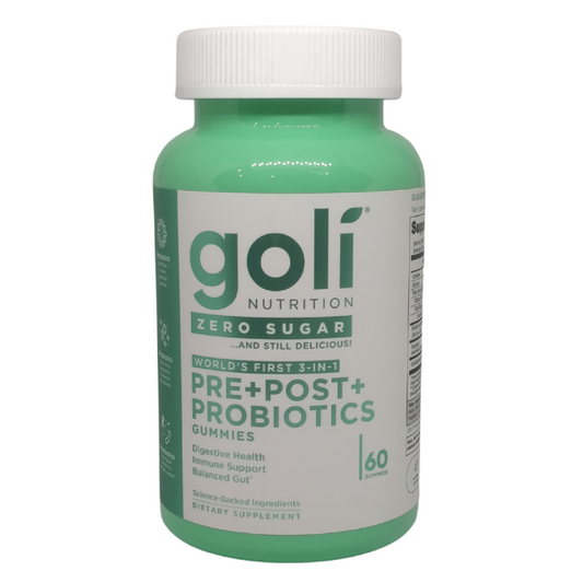 Goli Nutrition Zero Sugar Pre+Post+Probiotics, 60 Gummies