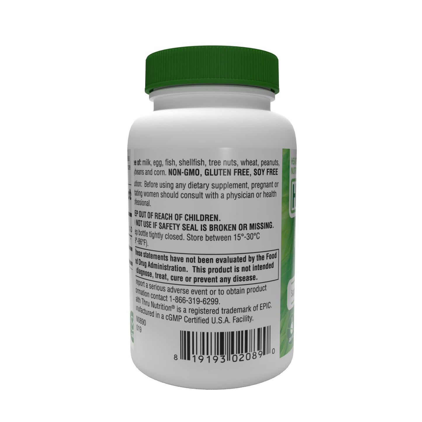 Health Thru Nutrition Alpha Lipoic Acid (ALA) 600mg (NON-GMO) 60 Vegecaps Supports Healthy Glucose