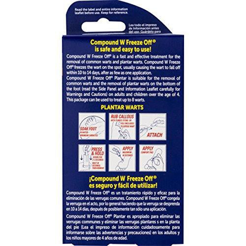 Compound W Freeze Off Plantar Kit Wart Removal (8 Applications and 12 Comfort Pads)