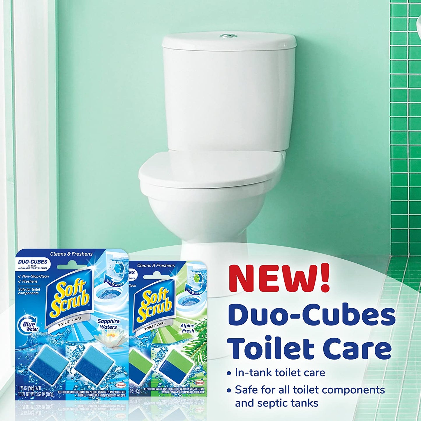 Soft Scrub In-Tank Automatic Toilet Cleaner Duo-Cubes Alpine Fresh Scent, 7.04 oz.  / 200g (PACKAGING MAY VARY)