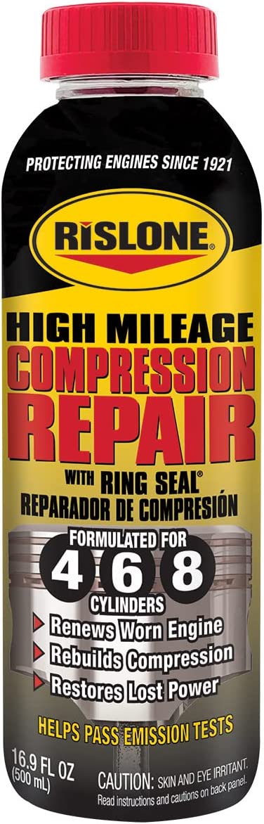 Rislone High Mileage Compression Repair With RingSeal Formulated For 4 6 8 Cylinders 16.9 fl oz