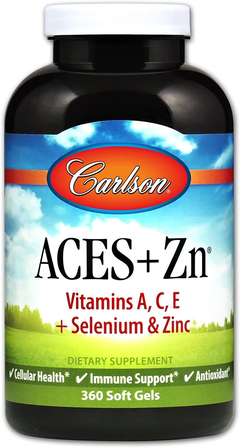 Carlson ACES + Zn Vitamins A, C, E + Selenium & Zinc 360 Softgels
