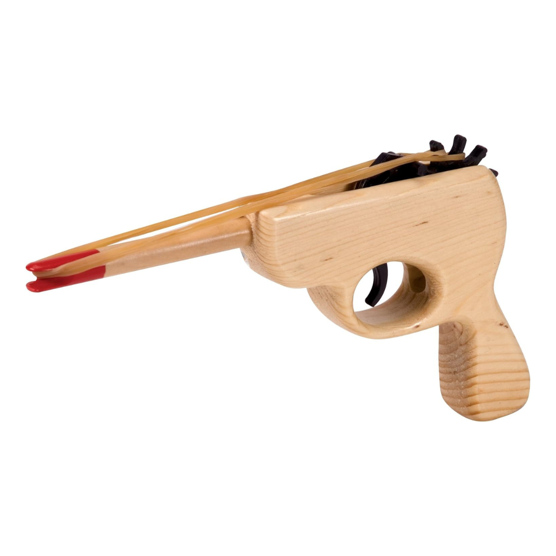 Schylling Rubber Band Blaster Made With Real Wood, 5 Rubber Band Included, 8+ Ages