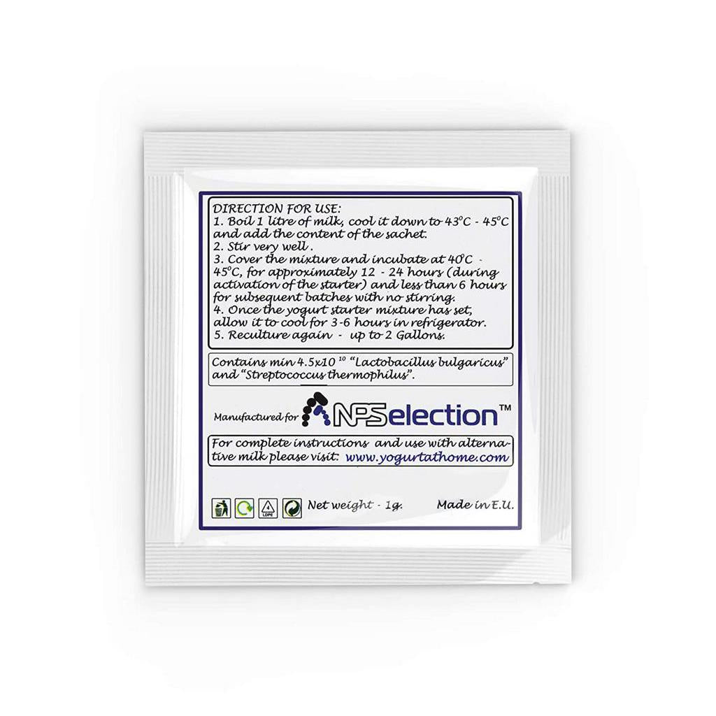 Yogurt Starter Cultures - Pack of 5 Freeze-dried Culture Sachets for Balkan Style Plain Yogurt