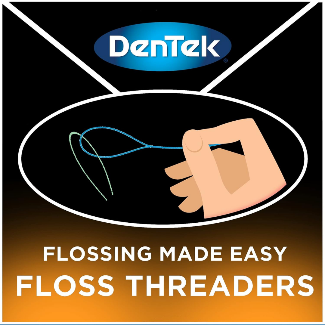 Dentek Floss Threaders | For Bridges, Implants & Braces 50 Count