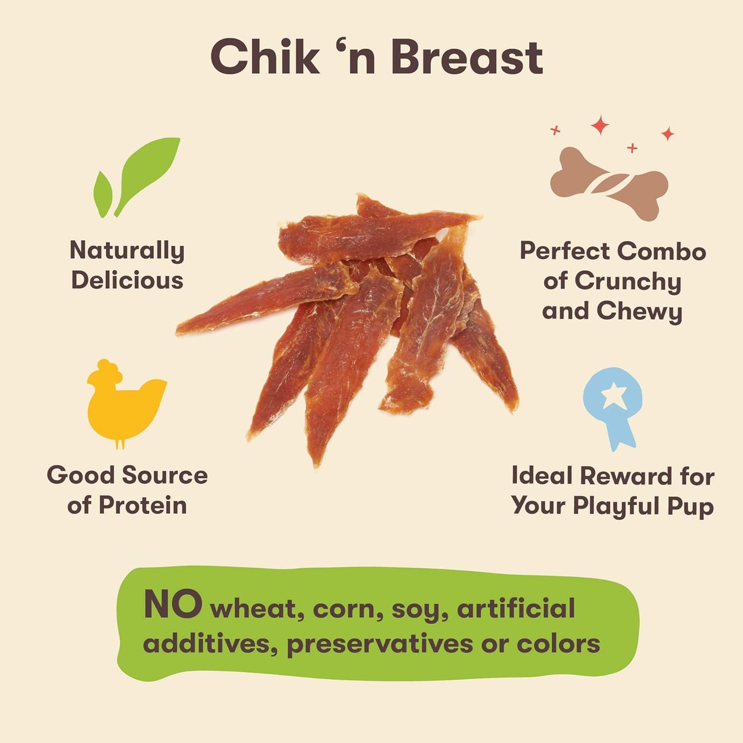 Pet N Shape Chik'n Breast 100% Happiness Tasty Treats For Dog 16 oz (454g)