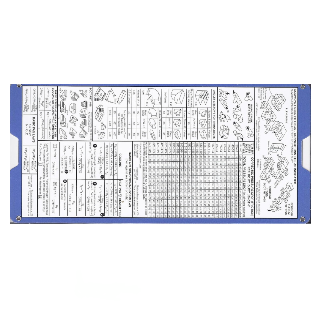 HVAC CHARTS Air Duct Sizing Calculator, 1 Count